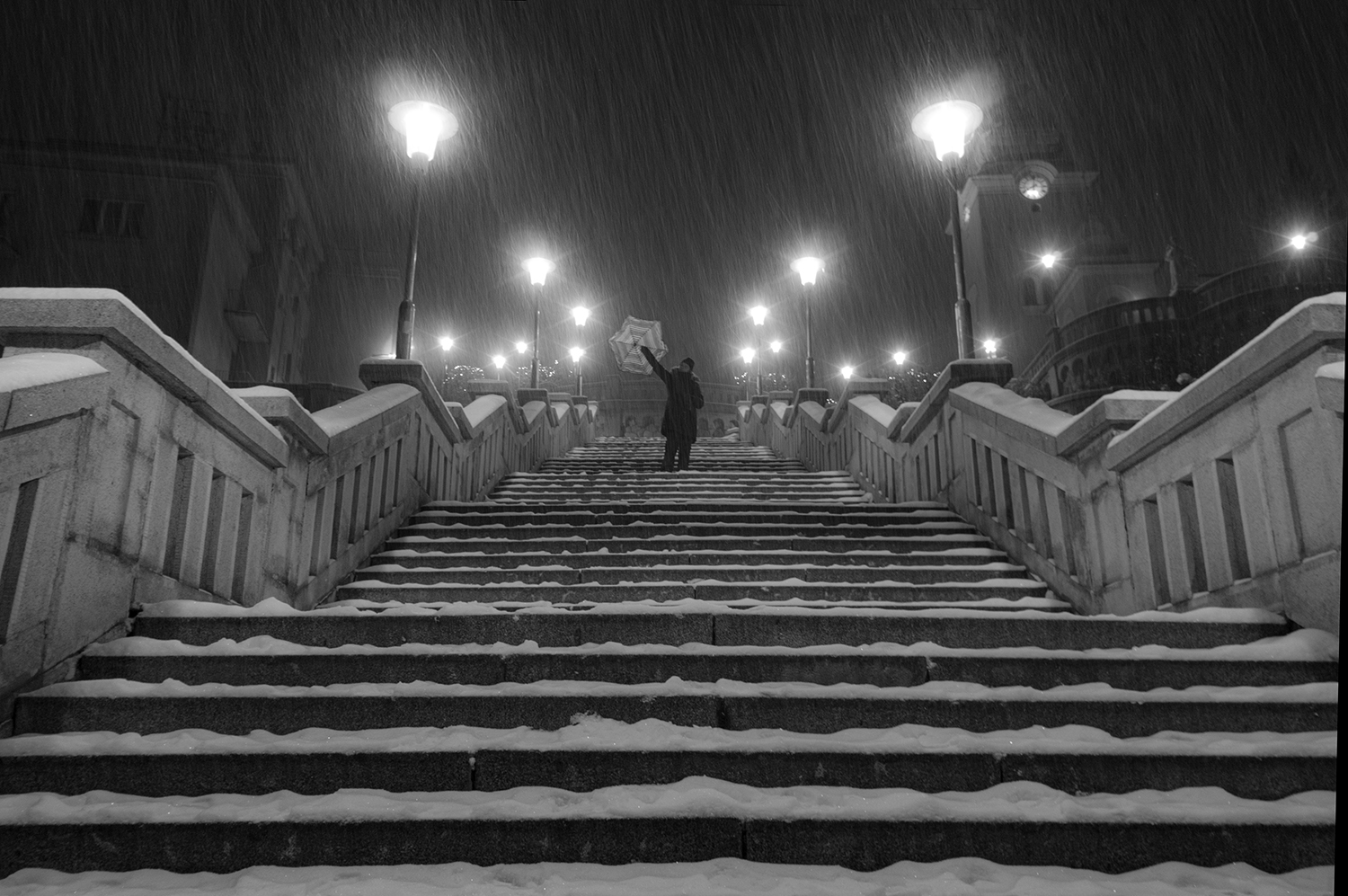 Snowstorm in the city